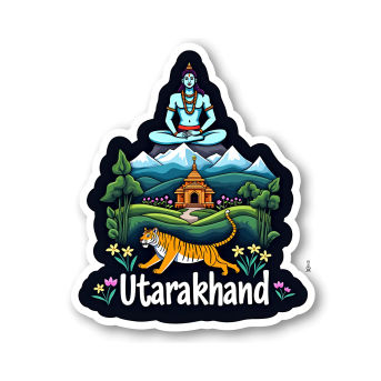 Uttrakhand Indian State Theme Souvenir Wooden Refrigerator Stylish Fridge Magnet