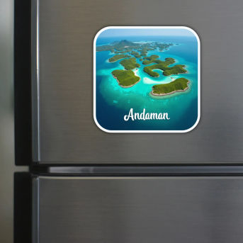Andaman Theme Souvenir Wooden Refrigerator Stylish Fridge Magnet Hover