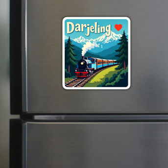 Darjeeling Theme Souvenir Wooden Refrigerator Stylish Fridge Magnet Hover