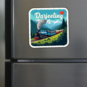 Darjeeling Theme Souvenir Wooden Refrigerator Stylish Fridge Magnet Hover