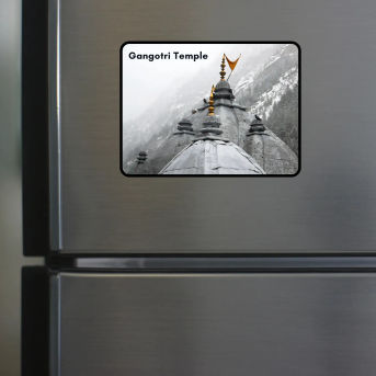 Gangotri Temple Theme Souvenir Wooden Refrigerator Stylish Fridge Magnet Hover