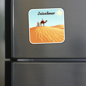 Jaisalmer Theme Souvenir Wooden Refrigerator Stylish Fridge Magnet Hover