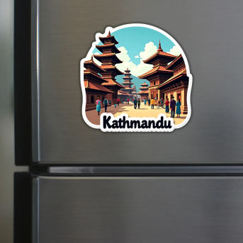 Kathmandu Theme Souvenir Wooden Refrigerator Stylish Fridge Magnet Hover