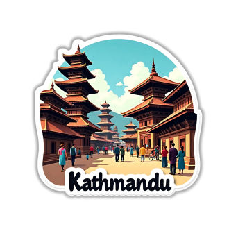 Kathmandu Theme Souvenir Wooden Refrigerator Stylish Fridge Magnet