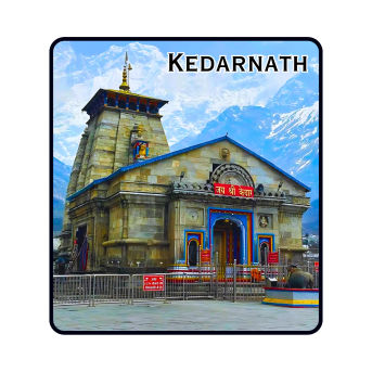 Kedarnath Theme Souvenir Wooden Refrigerator Stylish Fridge Magnet