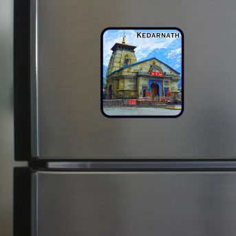 Kedarnath Theme Souvenir Wooden Refrigerator Stylish Fridge Magnet Hover