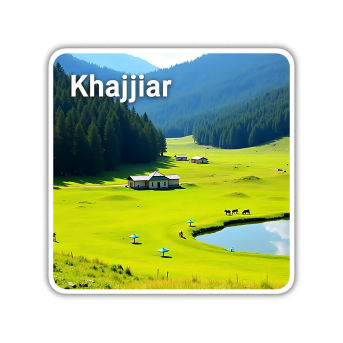 Khajjiar Theme Souvenir Wooden Refrigerator Stylish Fridge Magnet