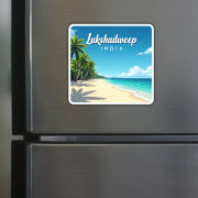 Lakshadweep Theme Souvenir Wooden Refrigerator Stylish Fridge Magnet Hover
