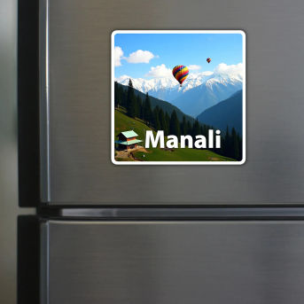 Manali Theme Souvenir Wooden Refrigerator Stylish Fridge Magnet Hover
