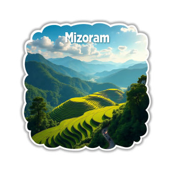 Mizoram India State Theme Souvenir Wooden Refrigerator Stylish Fridge Magnet