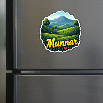 Munnar Theme Souvenir Wooden Refrigerator Stylish Fridge Magnet Hover