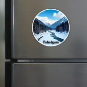 Pahalgam Theme Souvenir Wooden Refrigerator Stylish Fridge Magnet Hover