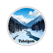 Pahalgam Theme Souvenir Wooden Refrigerator Stylish Fridge Magnet