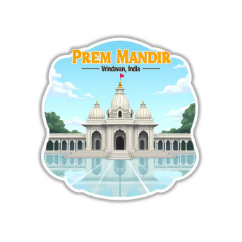 Prem Mandir Theme Souvenir Wooden Refrigerator Stylish Fridge Magnet