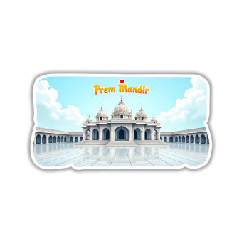 Prem Mandir Theme Souvenir Wooden Refrigerator Stylish Fridge Magnet