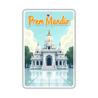 Prem Mandir Theme Souvenir Wooden Refrigerator Stylish Fridge Magnet