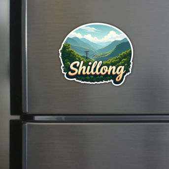 Shillong Theme Souvenir Wooden Refrigerator Stylish Fridge Magnet Hover