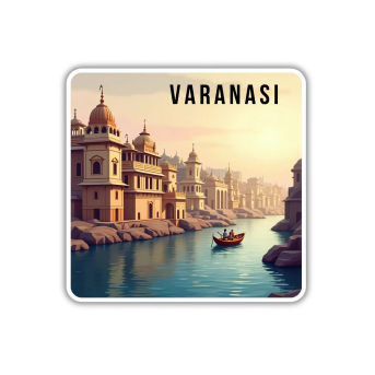 Varanasi Theme Souvenir Wooden Refrigerator Stylish Fridge Magnet