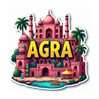 Agra City Theme Souvenir Wooden Refrigerator Stylish Fridge Magnet