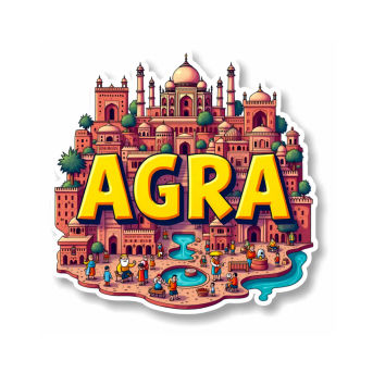 Agra City Theme Souvenir Wooden Refrigerator Stylish Fridge Magnet