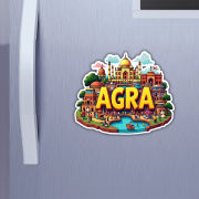 Agra City Theme Souvenir Wooden Refrigerator Stylish Fridge Magnet Hover