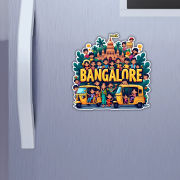 Bangalore City Theme Souvenir Wooden Refrigerator Stylish Fridge Magnet Hover