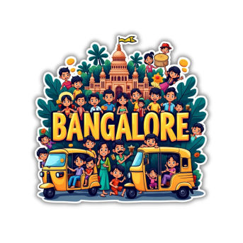 Bangalore City Theme Souvenir Wooden Refrigerator Stylish Fridge Magnet