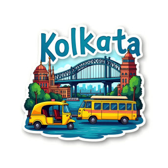 Kolkata City Theme Souvenir Wooden Refrigerator Stylish Fridge Magnet