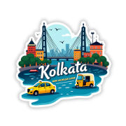 Kolkata City Theme Souvenir Wooden Refrigerator Stylish Fridge Magnet