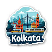 Kolkata City Theme Souvenir Wooden Refrigerator Stylish Fridge Magnet