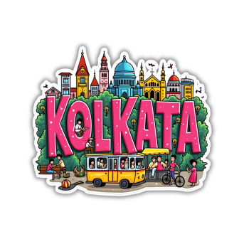 Kolkata City Theme Souvenir Wooden Refrigerator Stylish Fridge Magnet