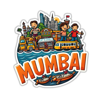 Mumbai City Theme Souvenir Wooden Refrigerator Stylish Fridge Magnet