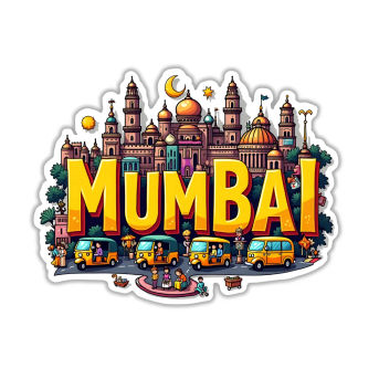 Mumbai City Theme Souvenir Wooden Refrigerator Stylish Fridge Magnet