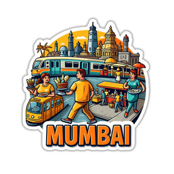 Mumbai City Theme Souvenir Wooden Refrigerator Stylish Fridge Magnet