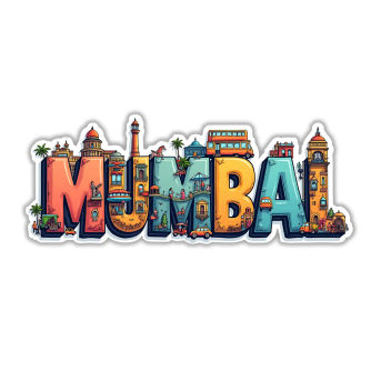 Mumbai City Theme Souvenir Wooden Refrigerator Stylish Fridge Magnet