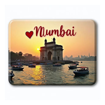 Mumbai City Theme Souvenir Wooden Refrigerator Stylish Fridge Magnet