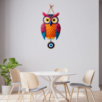 Owl Shape Wooden Wall Hanging For Home & Kitchen Decor Hover