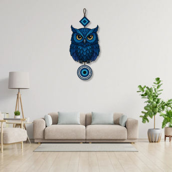 Owl Shape Wooden Wall Hanging For Kitchen Decor Hover