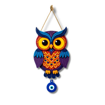 Owl Shape Wooden Wall Hanging For Home & Living Room Decor