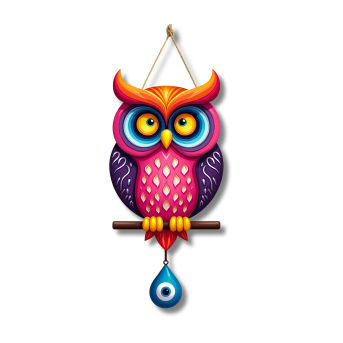 Owl Shape Wooden Wall Hanging For Home & Kitchen, Living Room Decor