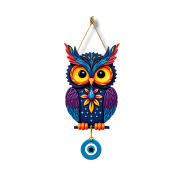 Owl Shape Wooden Wall Hanging For Home & Bedroom Decor