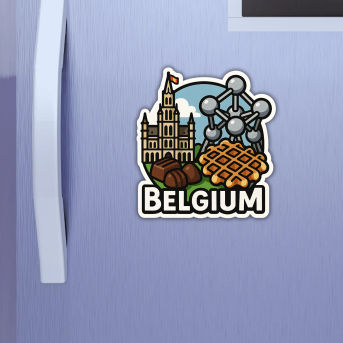 Belgium Country Theme Souvenir Wooden Refrigerator Stylish Fridge Magnet Hover