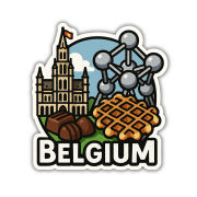 Belgium Country Theme Souvenir Wooden Refrigerator Stylish Fridge Magnet