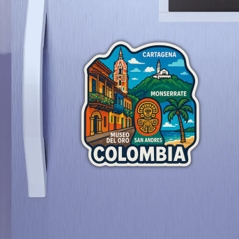 Colombia Country Theme Souvenir Wooden Refrigerator Stylish Fridge Magnet Hover