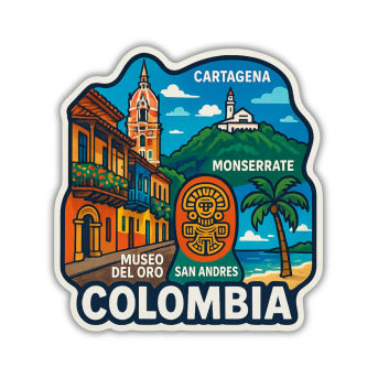 Colombia Country Theme Souvenir Wooden Refrigerator Stylish Fridge Magnet