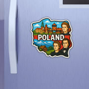 Poland Country Theme Souvenir Wooden Refrigerator Stylish Fridge Magnet Hover