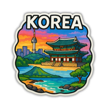 South Korea Country Theme Souvenir Wooden Refrigerator Stylish Fridge Magnet