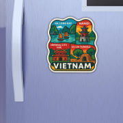 Vietnam Country Theme Souvenir Wooden Refrigerator Stylish Fridge Magnet Hover