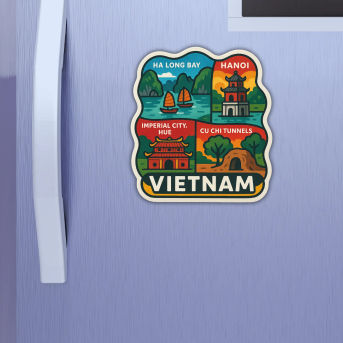 Vietnam Country Theme Souvenir Wooden Refrigerator Stylish Fridge Magnet Hover