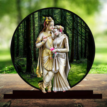 Radhe Krishna Idol for Car Dashbord Accessories Murti Statue for Home Decor Hover